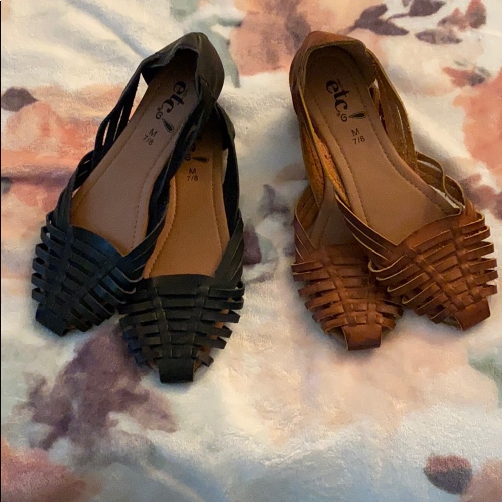 Black And Brown Sandals size 7
